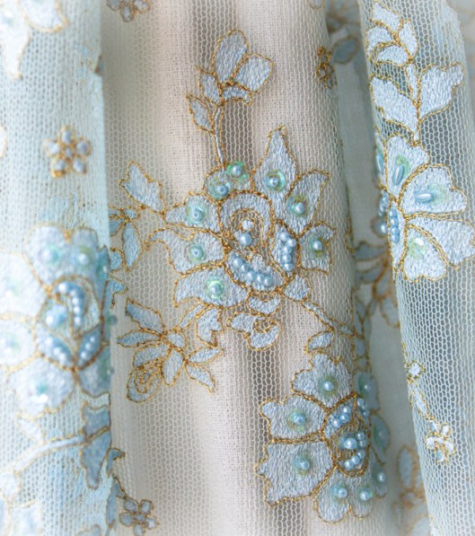 Aqua Sequin Lace