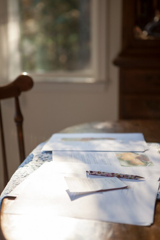 First sitting at the table in the sun!
