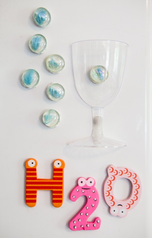 Wine Glass Refrigerator Water Counter - to remind me to drink more water!