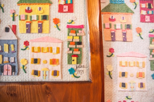 5 Felt Houses and fabric