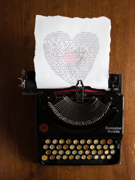The old Remington Portable typewriter was really fun to use for the typed heart. I had forgotten how noisy but charming a typewriter sounds!